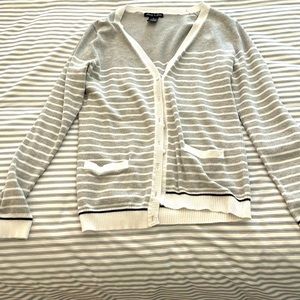 Gray and White Cardigan
